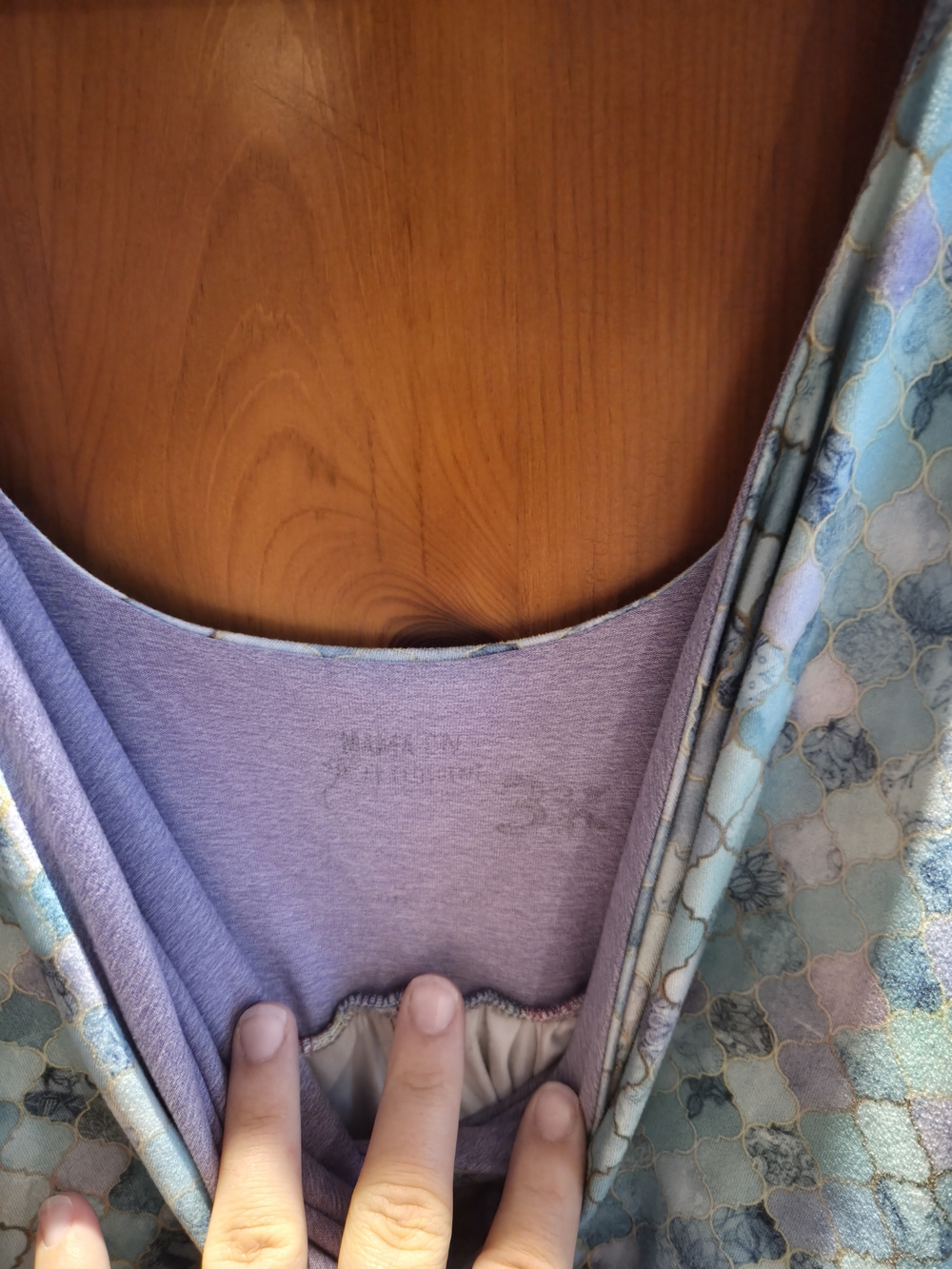 Latched Mama Blue-Green Patterned Wrap Jumpsuit - Picture 5 of 5